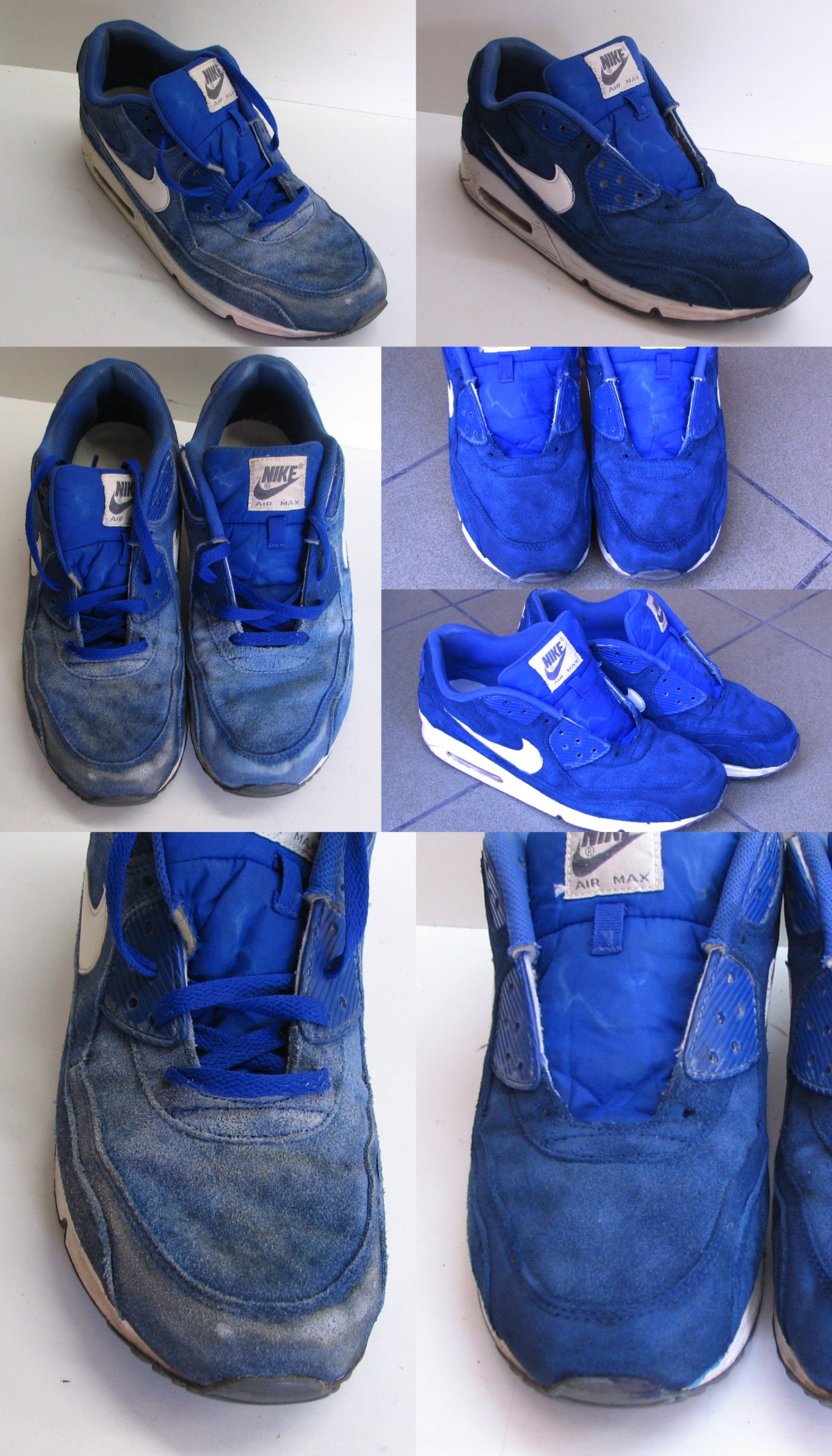 farbowanie granatowych butów zamszowych Nike wypranych w pralce